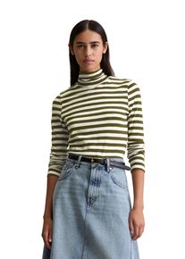 Marc O'Polo Rollkragenshirt MARC O'POLO DENIM, Damen, Gr. S, dunkelgr&uuml;n, Jersey, Obermaterial: 100% Baumwolle, geringelt, slim fit, Shirts Rollkragenshirt, Langarmshirt mit Turtleneck, Slim Fit, geringelt, Jersey