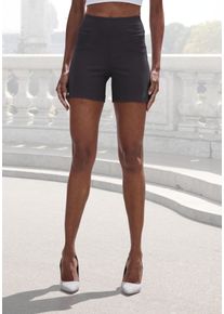 H.I.S. Shorts H.I.S, Damen, Gr. 40/42, N-Gr, schwarz, Obermaterial: 70% Baumwolle, 25% Polyester, 5% Elasthan, unifarben, Basic, Hosen Shorts, im Schlupfhosen Style