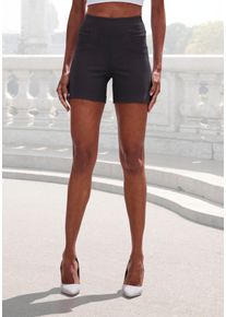 H.I.S. Shorts H.I.S, Damen, Gr. 44/46, N-Gr, schwarz, Obermaterial: 70% Baumwolle, 25% Polyester, 5% Elasthan, unifarben, Basic, Hosen Shorts, im Schlupfhosen Style