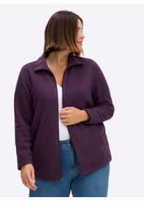 Fleecejacke Classic Basics, Damen, Gr. 38, lila (traube), 100% Polyester, unifarben, figurumspielend, Jacken Fleecejacke