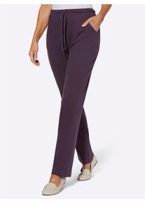 Jerseyhose Classic Basics, Damen, Gr. 46, Normalgr&ouml;&szlig;en, lila (aubergine), 100% Baumwolle, unifarben, lang, Hosen Jerseyhose