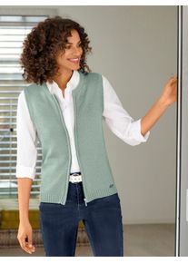 Strickweste Casual Looks, Damen, Gr. 38, gr&uuml;n (kalkmint), 50% Baumwolle, 50% Polyacryl, unifarben, Westen Strickweste