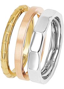 Ring-Set s.Oliver "2038890/-91/-92/-93" Gr. 56, rosa (edelstahlfarben, gelbgoldfarben, ros&eacute;goldfarben), Fingerringe, Damen, 56, Edelstahl, 7,5mm, Ring-Set