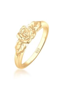 Silberring Elli "Ring Rosenbl&uuml;te Blume Vintage Look Trend 925 Silber" Gr. 58, gold, Fingerringe, Damen, 58, Silber 925 (Sterlingsilber), Silberring