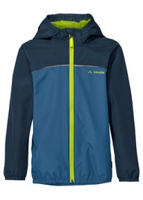 Regenjacke Vaude "KIDS TURACO JACKET III", Kinder, Gr. 92, blau (ultramarine), Web, Obermaterial: 100% Polyester, regular fit normal, hoch geschlossener Ausschnitt, eingesetzt elastischer Bund, Jacken Regenjacke, f&uuml;r Kinder, atmungsaktiv, winddicht, wasserdicht