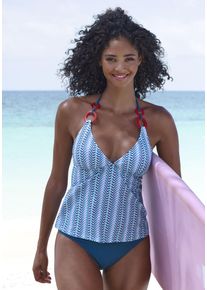 Tankini Vivance, Damen, Gr. 40, Cup C/D, blau (blau bedruckt), Polyamid, bedruckt, Bikini-Sets Tankini, mit Zierringen