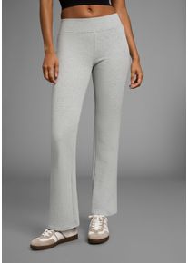 Stretch-Hose Laura Scott, Damen, Gr. 46, N-Gr, grau (anthrazit), Jersey, Obermaterial: 95% Baumwolle, 5% Elasthan, unifarben, bootcut fit lang, Hosen Stretch-Hose, Elastischer Baumwollmix mit bequemem Sitz und weitem Bein