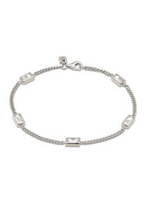 Armkette Kuzzoi "Armband Rechteck Topas Wei&szlig; 925 Sterling Silber" Gr. 23, silber, Armb&auml;nder, Herren, 23, Silber 925 (Sterlingsilber), Armkette