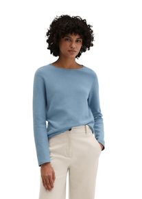 Marc O'Polo Strickpullover MARC O'POLO, Damen, Gr. XL, fall sky, Strick, Obermaterial: 100% Baumwolle, slim fit, U-Boot-Ausschnitt, Rollkante, Pullover Strickpullover, slim fit aus softem Organic Cotton, mit Rollkanten