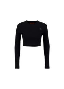 Longsleeve Alpha Industries "X-Fit Rib LS C Women", Damen, Gr. XS, schwarz, Obermaterial: 50% Baumwolle, 50% Polyester, Shirts Longsleeve