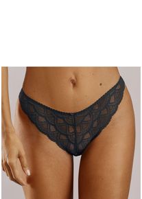 String Vivance "Mirabella", Damen, Gr. 36/38, schwarz, Microtouch, Obermaterial: 87% Polyamid, 13% Elasthan, k&ouml;rpernah, Unterhosen String, rundherum aus Spitze