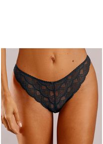 String Vivance "Mirabella", Damen, Gr. 40/42, schwarz, Microtouch, Obermaterial: 87% Polyamid, 13% Elasthan, k&ouml;rpernah, Unterhosen String, rundherum aus Spitze