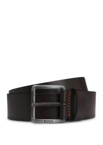 Lederg&uuml;rtel BOSS "Jeeko_Sz40", Herren, Gr. 90, braun (schwarz braun 202), Rindsleder, unifarben, G&uuml;rtel Lederg&uuml;rtel, mit matter Schlie&szlig;e