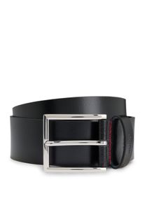 Lederg&uuml;rtel Hugo "Giaspo Sz40", Herren, Gr. 110, schwarz (schwarz 001), Rindsleder, unifarben, G&uuml;rtel Lederg&uuml;rtel, mit Logo-Schlaufe