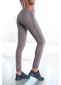active by Lascana Jogginghose LASCANA ACTIVE, Damen, Gr. L (44/46), N-Gr, grau (stone), Interlock, Obermaterial: 100% Baumwolle, unifarben, bequem lang, Hosen Jogginghose, mit Rei&szlig;verschlusstaschen, Topseller