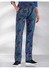 Jerseyhose Classic Basics, Damen, Gr. 46, Normalgr&ouml;&szlig;en, bunt (rot, gr&uuml;n, gemustert), 100% Baumwolle, gemustert, mehrfarbig, lang, Hosen Jerseyhose