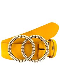 Koppelg&uuml;rtel RETTUNGSRING G&Uuml;RTEL, Damen, Gr. 11,5, gelb, Leder, unifarben, G&uuml;rtel Koppelg&uuml;rtel, Doppelringschlie&szlig;e, Vollrindleder