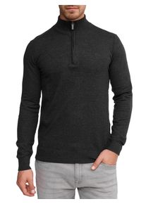 Troyer INDICODE "Lillamos", Herren, Gr. S, grau (charcoal mix), Strick, Obermaterial: 80% Baumwolle, 20% Polyamid, unifarben, normal, ohne Ausschnitt, Pullover Troyer