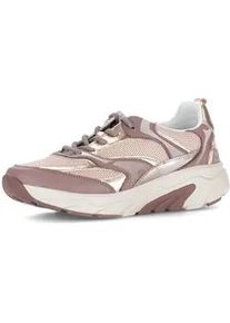 Gabor Keilsneaker ROLLINGSOFT, Damen, Gr. 39, rosa kombiniert, Kalbsleder, Textil, Schuhe Sneaker, Freizeitschuh, Halbschuh, Schn&uuml;rschuh mit rollingsoft-Laufsohle