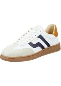 Sneaker Gant "Cuzmo", Herren, Gr. 43, wei&szlig;, marine, Leder, Veloursleder, colorblocking, Schuhe Sneaker, Retro Sneaker, Schn&uuml;rschuh mit Lederinnensohle