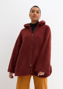 bonprix Teddy-Fleece Jacke in A-Linie mit Seitenschlitzen, braun, Gr.44/46 (L), Gem&uuml;tliche Fleecejacke in A-Line aus kuscheligen Teddymaterial, aus Fleece
