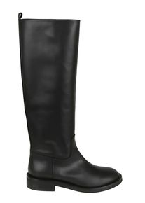 Via Roma 15 Stiefel - Smooth Black Leather Ankle Boots With Minimalist D - Gr. 38 (EU) - in Schwarz - f&uuml;r Damen
