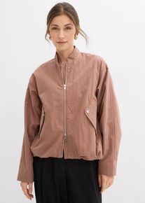 bonprix Soft-Blouson, braun, Gr.46, L&auml;ssiger Blouson mit schr&auml;gen Pattentaschen mit Druckkn&ouml;pfen, 65% Baumwolle