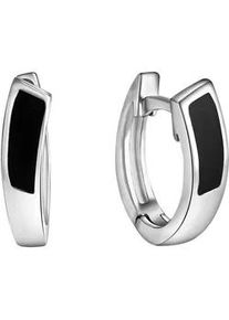 Paar Creolen Vivance "925-Sterling Silber rhodiniert", silber (wei&szlig;, schwarz), Ohrringe, Damen, one-size, Silber 925 (Sterlingsilber)