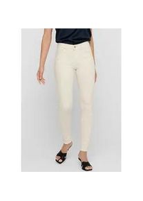 Skinny-fit-Jeans Only "ONLBLUSH LIFE MID SK AK RW DOT019", Damen, Gr. M (38), L&auml;nge 32, beige (ecru), Denim/Jeans, Obermaterial: 92% Baumwolle, 6% Elastomultiester, 2% Elasthan, unifarben, skinny fit, Jeans 5-Pocket-Jeans