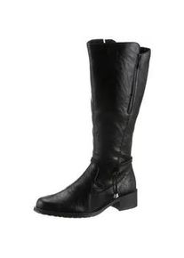 Rei&szlig;verschlussstiefel Rieker, Damen, Gr. 39, Varioschaft, schwarz, Lederimitat, Schuhe Rei&szlig;verschlussstiefel, Langschaftstiefel, Blockabsatz, Vario-Schaft und 2 Rei&szlig;verschl&uuml;ssen