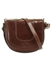 Pike Umh&auml;ngetasche PIK&Eacute;, Damen, Gr. B/H/T: 20cm x 18cm x 8cm onesize, braun, Leder, beschichtet, gl&auml;nzend, Taschen Umh&auml;ngetasche, echt Leder, Made in Italy