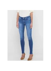 Skinny-fit-Jeans Only "ONLBLUSH &ndash; Skinny Fit Jeans mit extra engem Schnitt", Damen, Gr. M (38), L&auml;nge 30, blau (medium blau denim), Denim/Jeans, Obermaterial: 92% Baumwolle, 6% Polyester, 2% Elasthan, Abriebeffekte, skinny fit, Jeans, Abriebeffekte, modisch, skinny fit, Eingrifftaschen, unifarben, Topseller