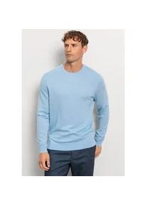 Rundhalspullover OLYMP "OLYMP Strick Casual", Herren, Gr. XL, blau (hellblau), Strick, Obermaterial: 100% Schurwolle, regular fit, Rundhals, Pullover Rundhalspullover