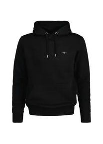 Sweatshirt Gant "Sweatshirt REGULAR SHIELD HOODIE", Herren, Gr. 4XL, schwarz, Obermaterial: 78% Baumwolle CO. 22% Polyester PES., Sweatshirts Sweatshirt