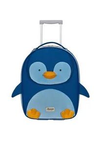 Kinderkoffer Samsonite "Happy Sammies ECO, Penguin Peter", Damen, Gr. B/H/T: 36cm x 45cm x 23,5cm 22,5 l, blau (penguin peter), Polyester, festlich, Koffer, Kinderreisekoffer Handgep&auml;ck Reisekoffer Trolley