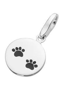 Charm-Einh&auml;nger "runde Platte mit Pfoten, Silber 925", silber, Giorgio Martello MILANO, Charms, Damen, Silber 925 (Sterlingsilber)