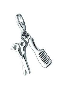 Charm-Einh&auml;nger "Anh&auml;nger Kamm und Schere, Silber 925", silber, Giorgio Martello MILANO, Charms, Damen, Silber 925 (Sterlingsilber)