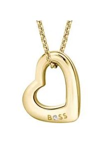 Kette mit Anh&auml;nger BOSS "HONEY BOUNDLESS", gold (gelbgoldfarben, wei&szlig;), Halsketten, Damen, Edelstahl, L: 50,5 B: 3mm, mit Preciosa Crystal, B:3mm