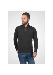 Troyer Blend "BHRobin", Herren, Gr. 3XL, charcoal, Feinstrick, 50% Baumwolle, 50% Polyacryl, unifarben, regular fit, ohne Ausschnitt, eingesetzt, Pullover Troyer, Strickpullover mit hochabschlie&szlig;endem Kragen