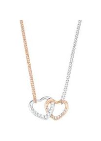 Kette mit Anh&auml;nger Amor "Herzen", rosa (silberfarben, ros&eacute;goldfarben, wei&szlig;), Halsketten, Damen, Silber 925 (Sterlingsilber), L: 45, mit Zirkonia (synth.)