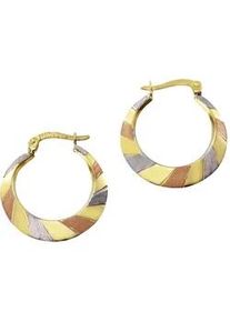 Paar Creolen Vivance "333 Gold mehrfarbig 21mm", gelb, Ohrringe, Damen, one-size, Gold