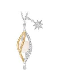 Kette mit Anh&auml;nger Engelsrufer "You are my universe", rosa (silberfarben, gelbgoldfarben, rosa, kristallwei&szlig;), Halsketten, Damen, Silber 925 (Sterlingsilber), L: 60 B: 14mm, mit Rosenquarz, Zirkonia (synth.), B:14mm