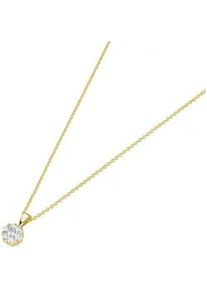 Lady Kette mit Anh&auml;nger SMART JEWEL "Bl&uuml;te, Zirkonia Steine, Silber 925", gold, Halsketten, Damen, 45cm, Silber 925 (Sterlingsilber)