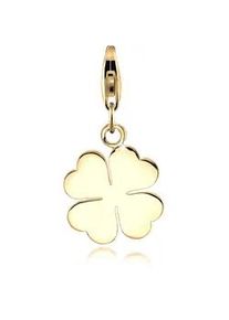 Charm-Einh&auml;nger NENALINA "Anh&auml;nger Kleeblatt Gl&uuml;ck Talisman 925 Silber", gold, Charms, Damen, ohne Stein, Silber 925 (Sterlingsilber)