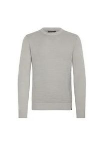 Strickfleece-Pullover INDICODE "Strickpullover IDRicardo", Herren, Gr. M, grau (light grau mix), Obermaterial: 100% Baumwolle CO., Pullover