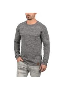 Strickpullover Blend "BHDan", Herren, Gr. XXL, pewter mix, Feinstrick, 50% Baumwolle, 50% Polyacryl, meliert, regular fit, Rundhals, Raglan&auml;rmel, Pullover Strickpullover, Stilvoller Strickpullover mit aufgerollten S&auml;umen