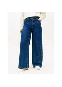 High-waist-Jeans Tommy Hilfiger "DNM 70's WIDE LEG HW", Damen, Gr. 33, L&auml;nge 32, emi, Denim/Jeans, Obermaterial: 100% Baumwolle, unifarben, l&auml;ssig geschnitten kn&ouml;chellang, Jeans High-Waist-Jeans