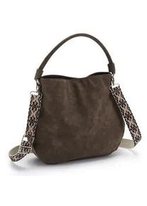 Handtasche Vivance "Umh&auml;ngetasche", Damen, Gr. B/H/T: 32cm x 32cm x 9cm, dunkelbraun, Lederimitat, unifarben, Taschen Handtasche, Schultertasche, Henkeltasche im Western-Look, Crossbody Bag VEGAN