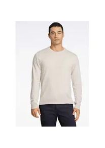 Strickpullover LINDBERGH, Herren, Gr. XXL, sanftes wei&szlig;, Strick, Obermaterial: 80% Viskose, 20% Polyamid, bestickt, unifarben, slim fit h&uuml;ftbedeckend, Rundhals, B&uuml;ndchen, Pullover Strickpullover, mit Logo-Stickerei