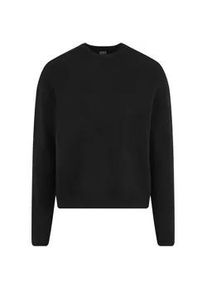 Rundhalspullover Urban Classics "Urban Classics Herren Oversized Chunky Sweater", Herren, Gr. S, schwarz, 73% Polyacryl, 27% Polyester, unifarben, oversize, Rundhals, Pullover Rundhalspullover